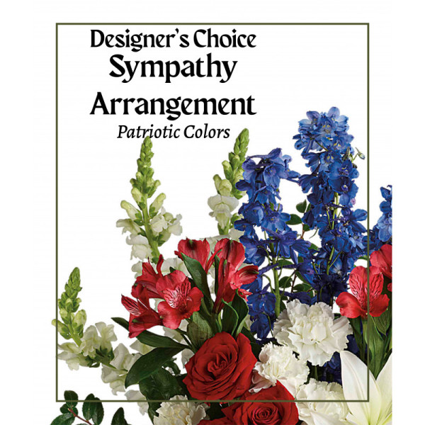 Patriotic Colors Sympathy Arrangement Designer Choice