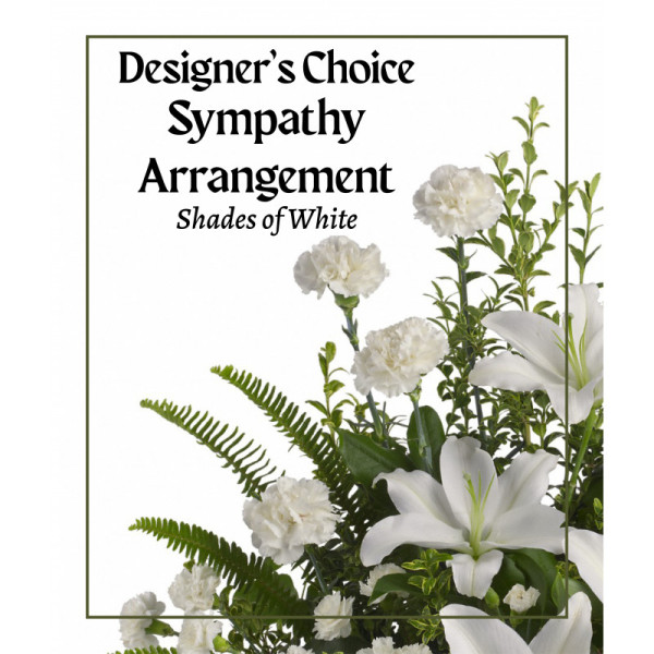 Shades of White Sympathy Arrangement Designer Choice