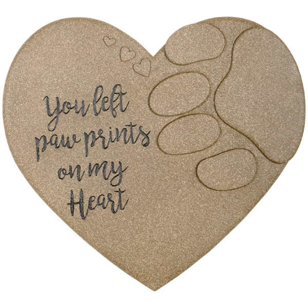 Paw Print on My Heart Memorial Stepping Stone