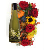 Fall Arrangement with Champagne Gift Crate: Riesling & Fall Flowers Gift Cate 