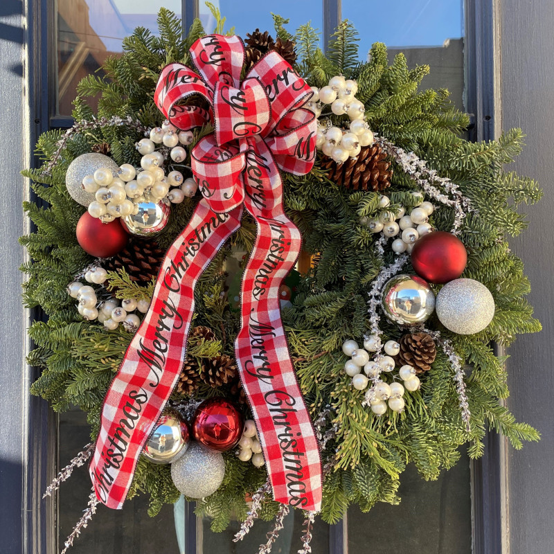 Fresh Winter Wreath with Magnolia 30in - Same Day Delivery