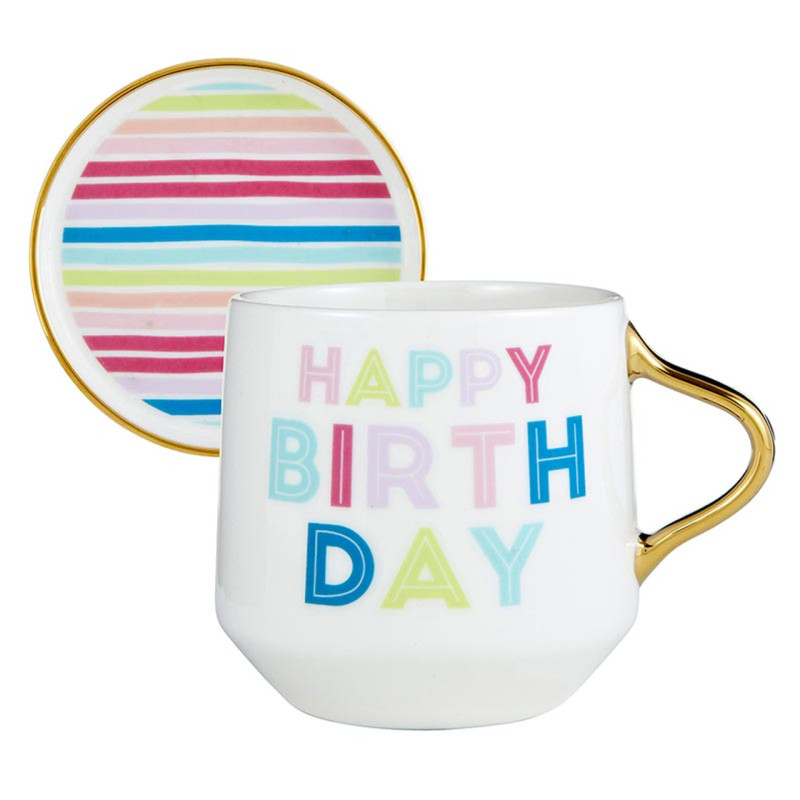 Happy Birthday Mug & Coaster Set - Same Day Delivery