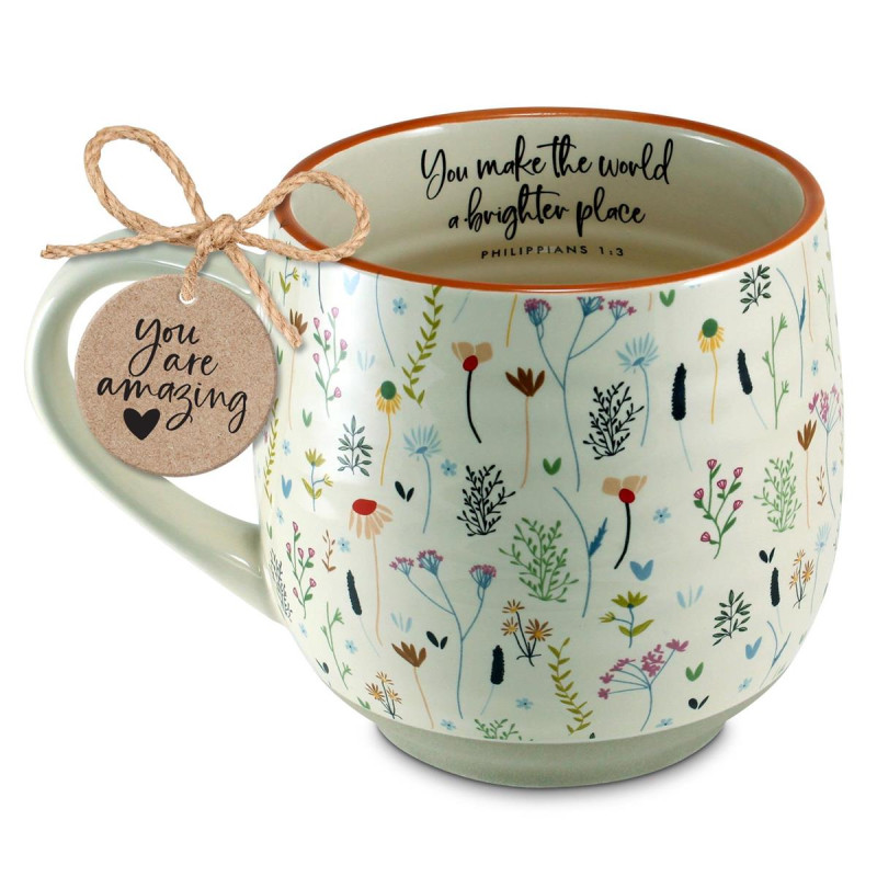 You Make The World A Better Place Coffee Mug with Flowers - Same Day Delivery