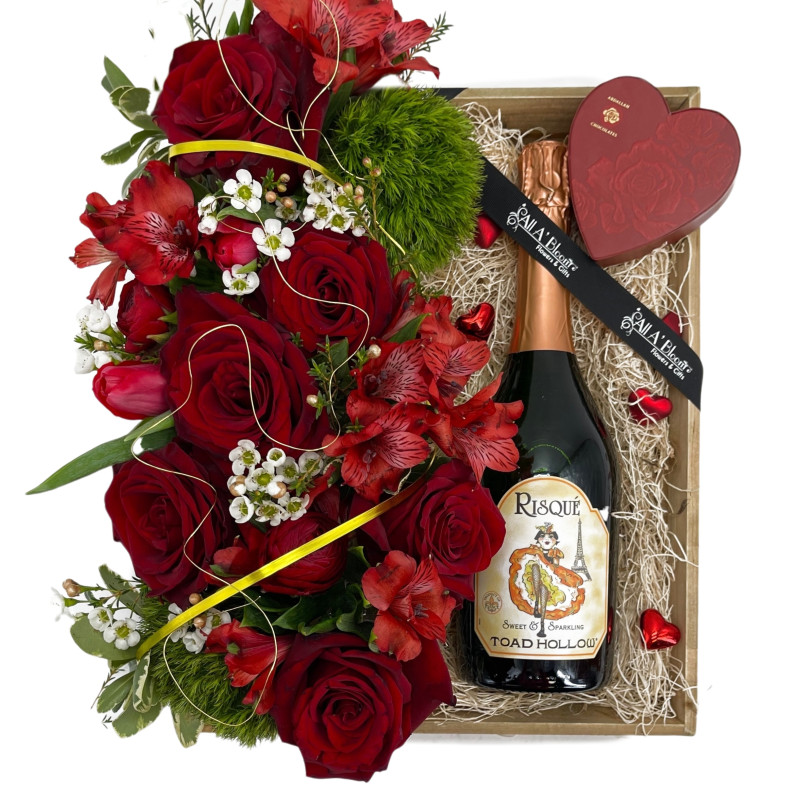 Regal Red Roses Gift Crate - Same Day Delivery
