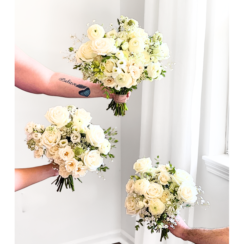 Signature Wedding Bouquet - Elegant Whites & Creams - Same Day Delivery