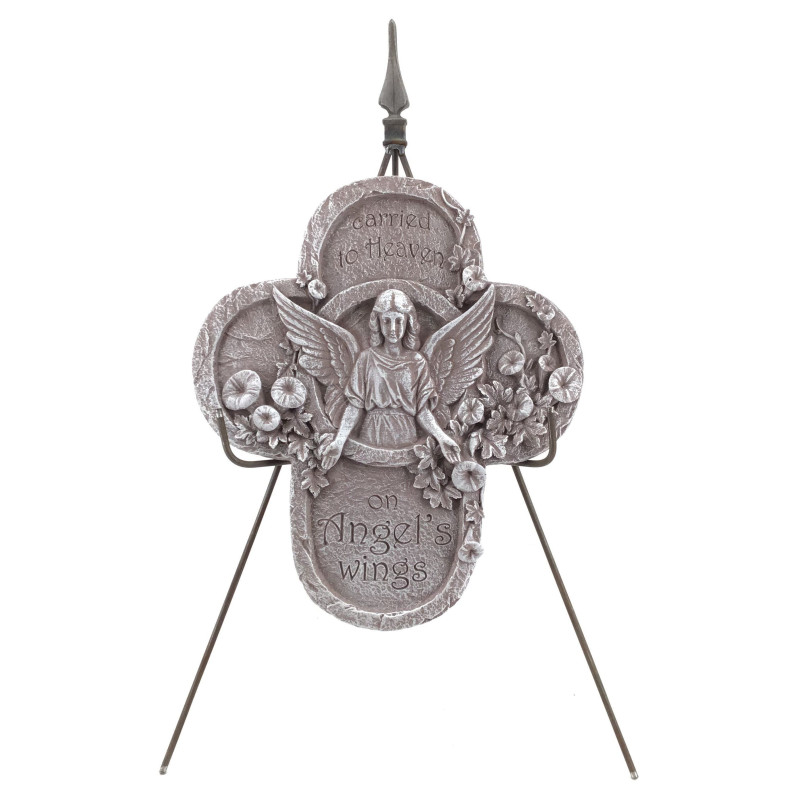 Memorial Garden Stone - Angel Wings - Same Day Delivery