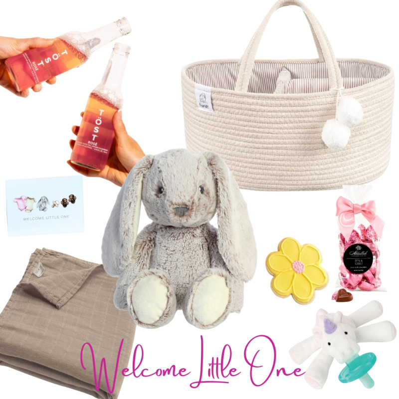 New Baby Gift Caddy - Baby Girl - Same Day Delivery