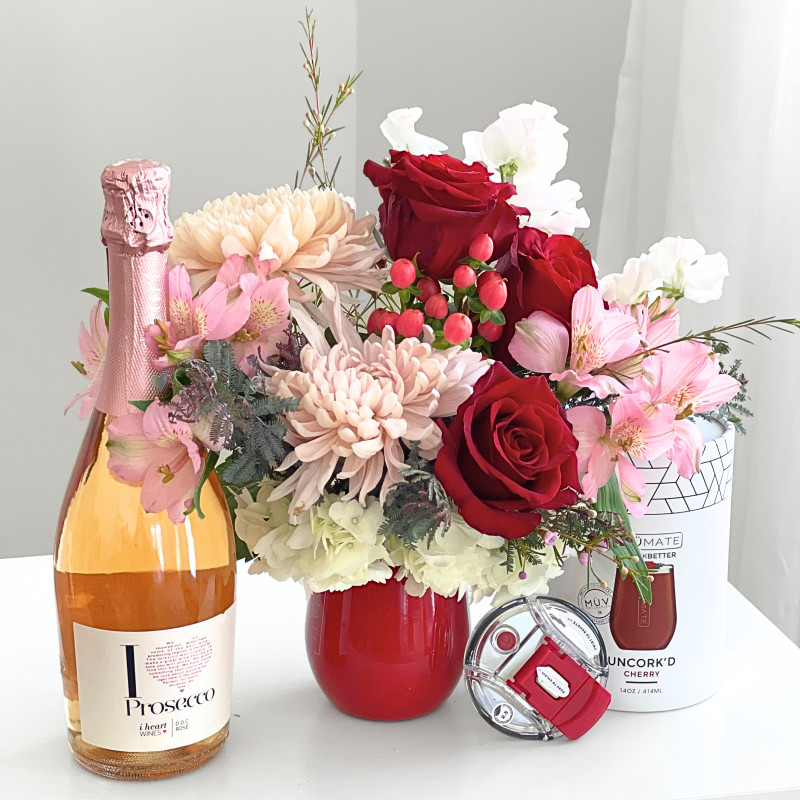 Valentine Red BruMate & Prosecco - Same Day Delivery