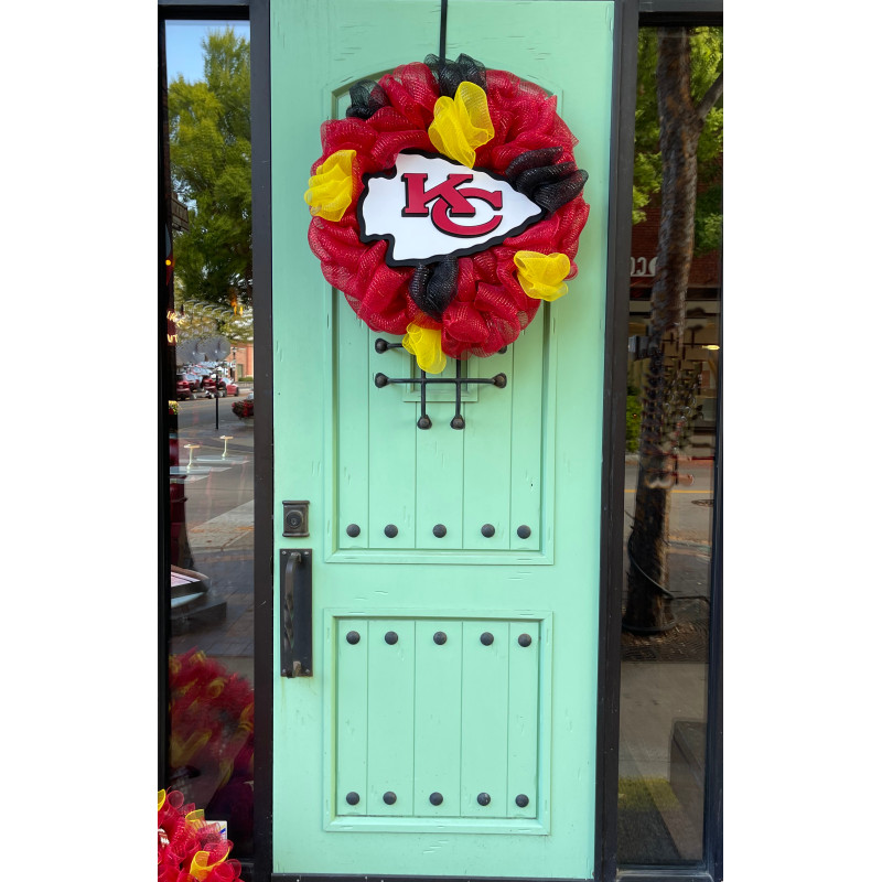 Kansas City Chiefs Arrowhead Door Wreath - Same Day Delivery