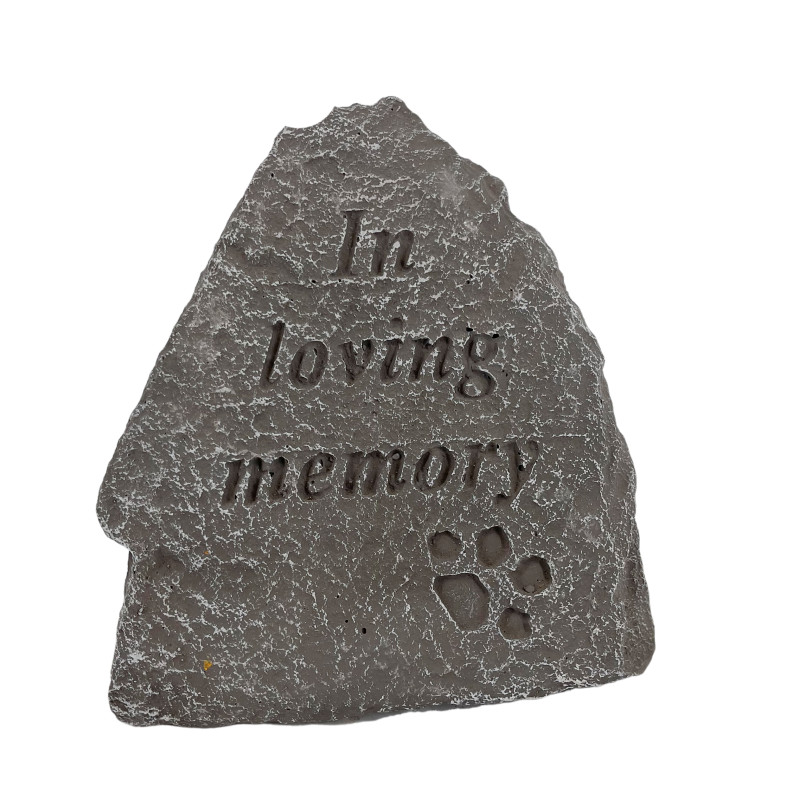 Standing Garden Stone -  In Loving Memory Paw Print - Same Day Delivery