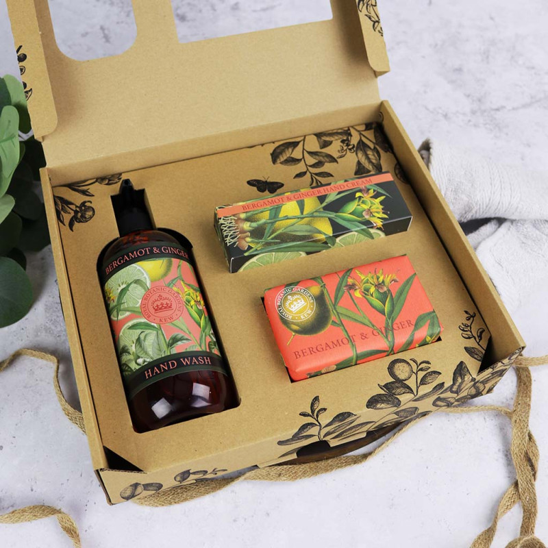 Kew Gardens Bergamot and Ginger Essential Hand Care Gift Box - Same Day Delivery