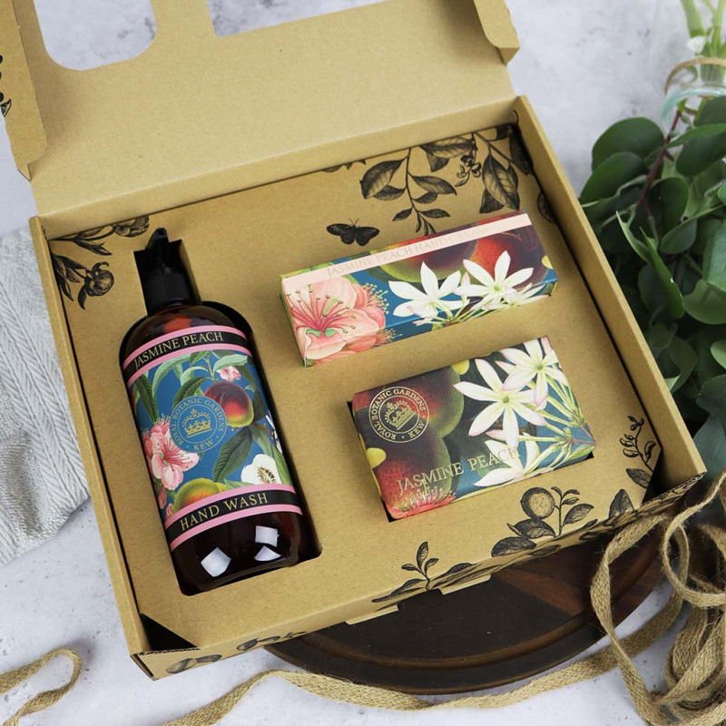 Kew Gardens Jasmine Peach Essential Hand Care Gift Box - Same Day Delivery