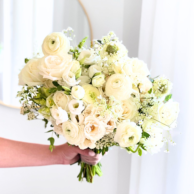 Signature Wedding Bouquet - Elegant Whites & Creams - Same Day Delivery