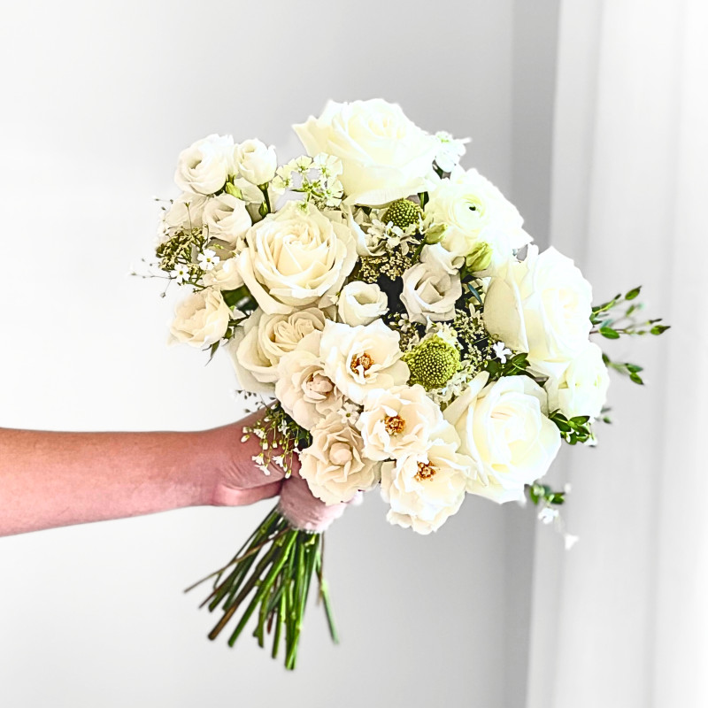 Traditional Wedding Bouquet - Elegant Whites & Creams - Same Day Delivery