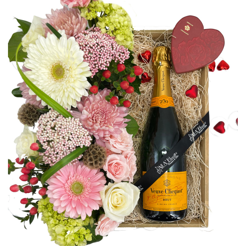 Blushing Blooms Gift Crate - Same Day Delivery