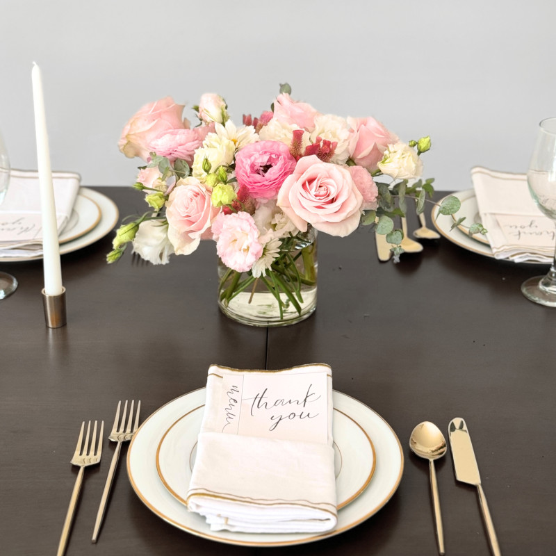 Petite Centerpiece in Pinks & Creams - Same Day Delivery