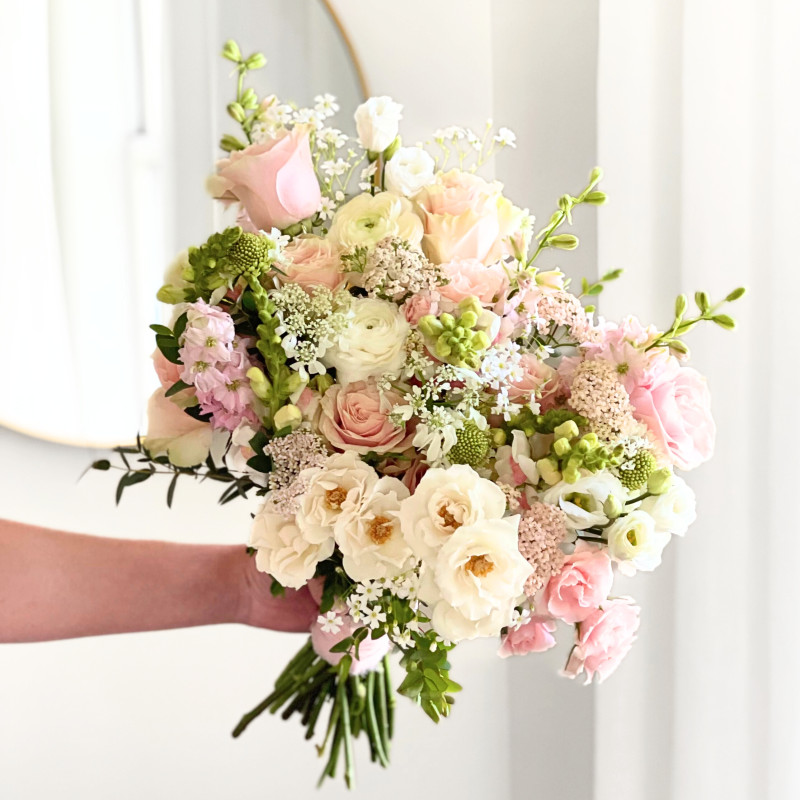 Signature Wedding Bouquet - Soft Pinks & Creams - Same Day Delivery