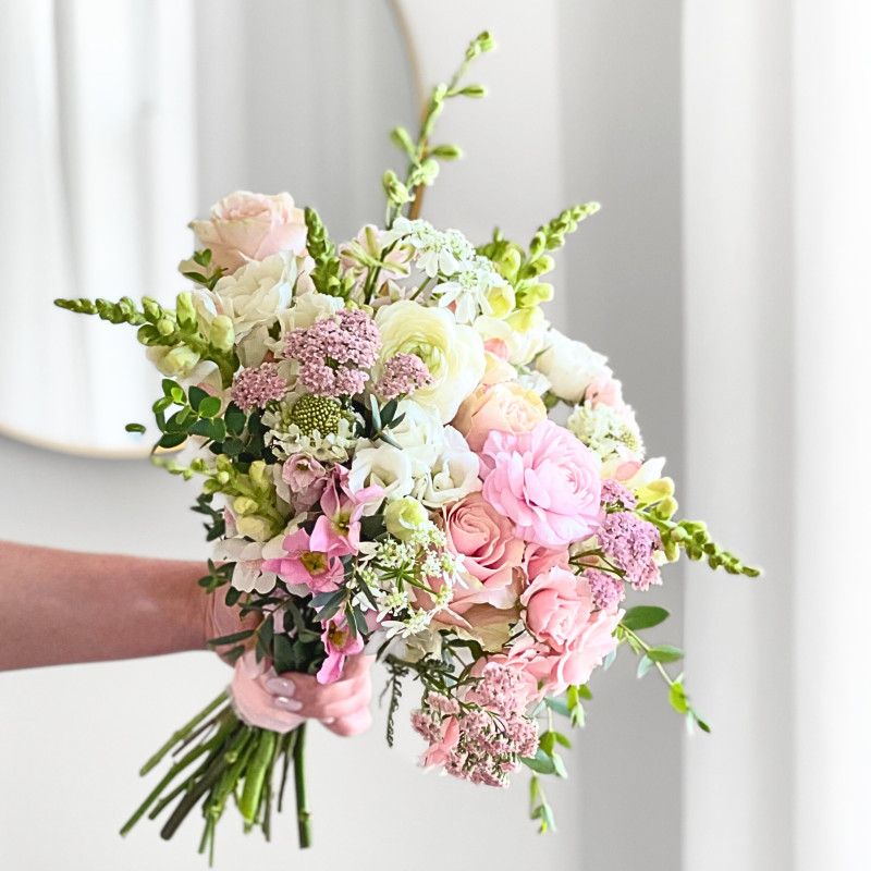 Traditional Wedding Bouquet - Soft Pinks & Creams - Same Day Delivery