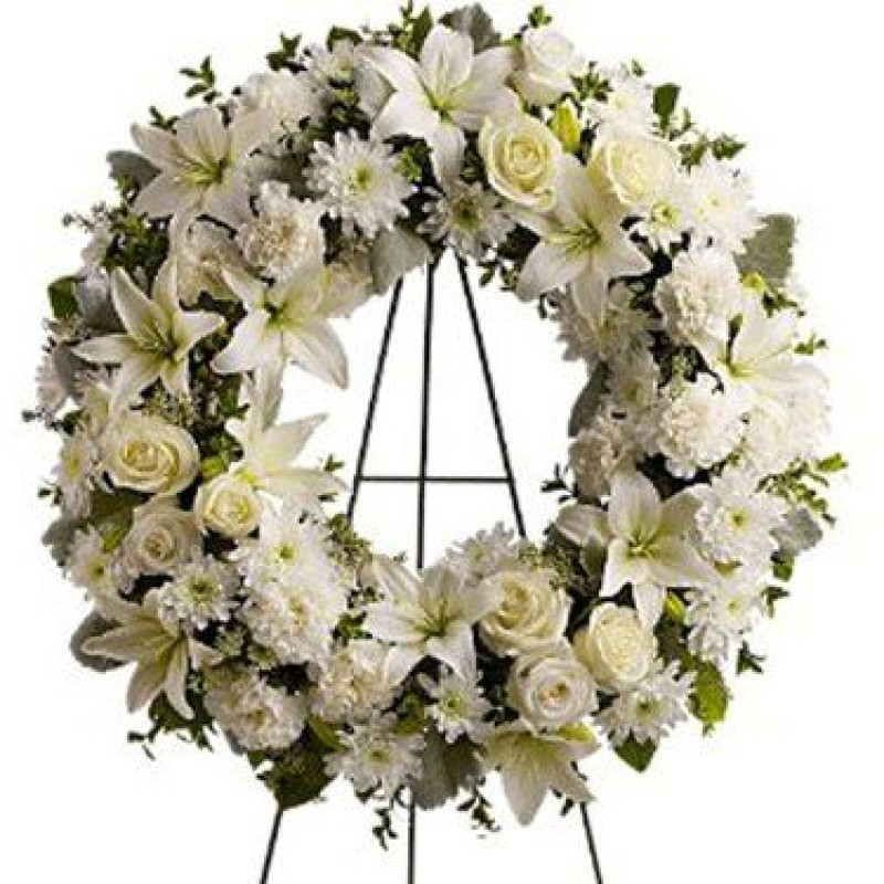 Serenity White Wreath - Same Day Delivery