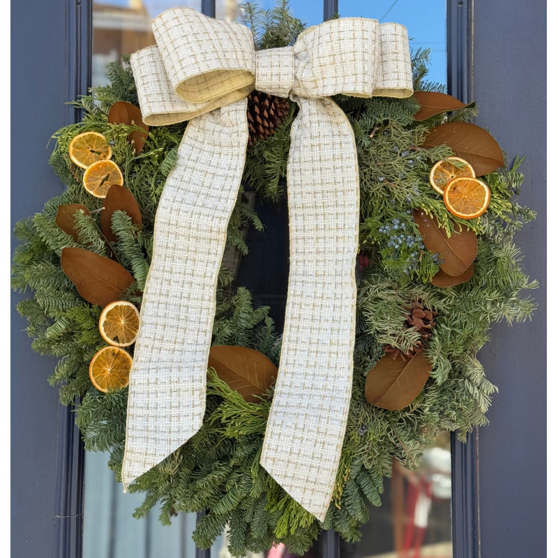 Magnolia and Citrus Fresh Holiday Wreath - Same Day Delivery