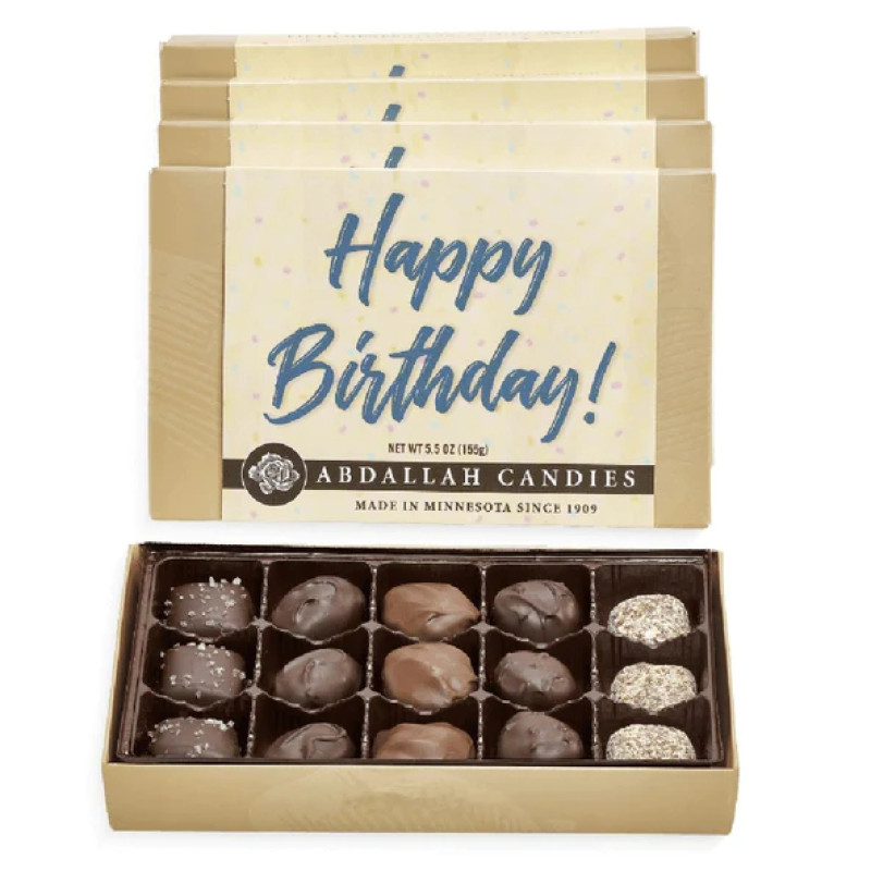 Abdallah Greeting Card Box Assorted Chocolates - Happy Birthday - 5.5oz - Same Day Delivery