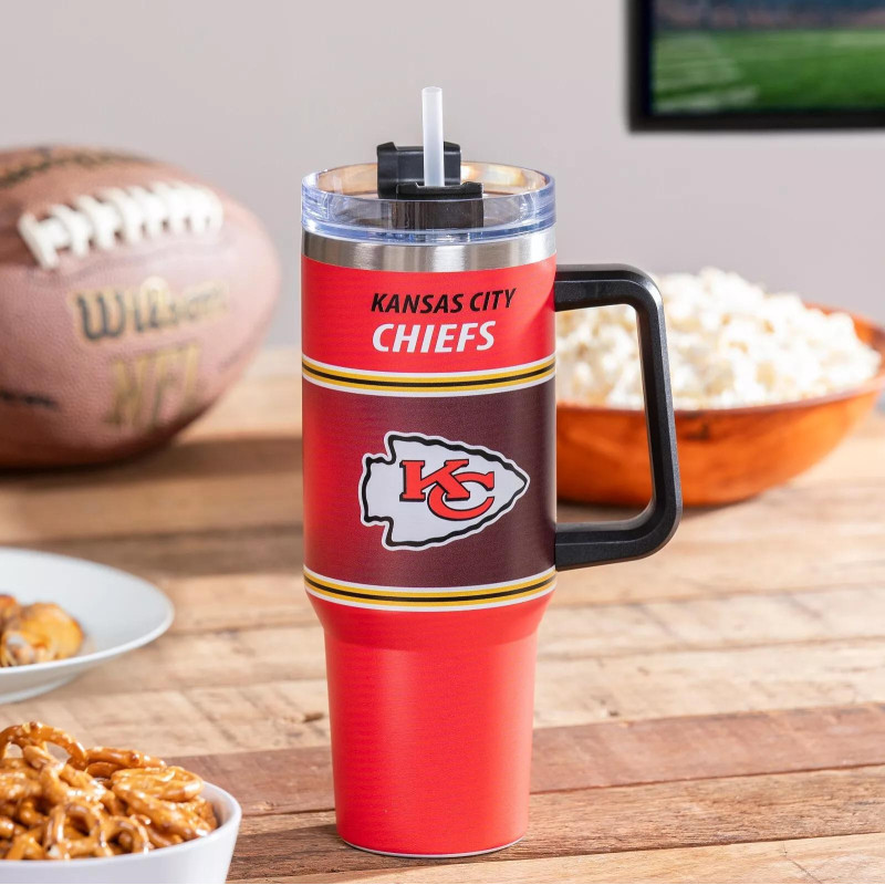 Kansas City Chiefs Steel Canyon Cup with Straw 40oz - Same Day Delivery