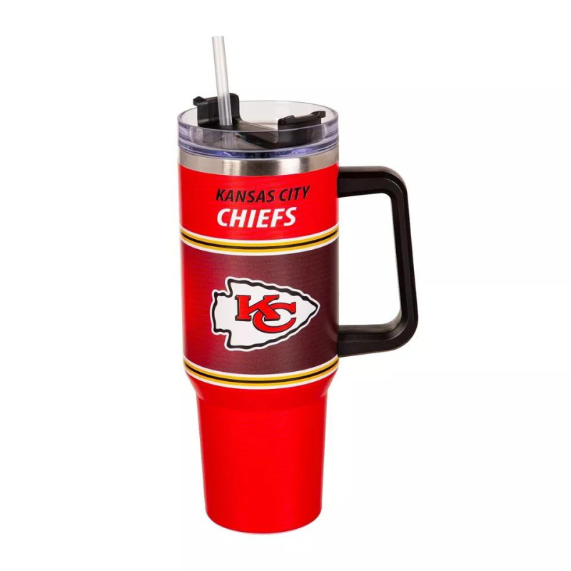 Kansas City Chiefs Steel Canyon Cup with Straw 40oz - Same Day Delivery