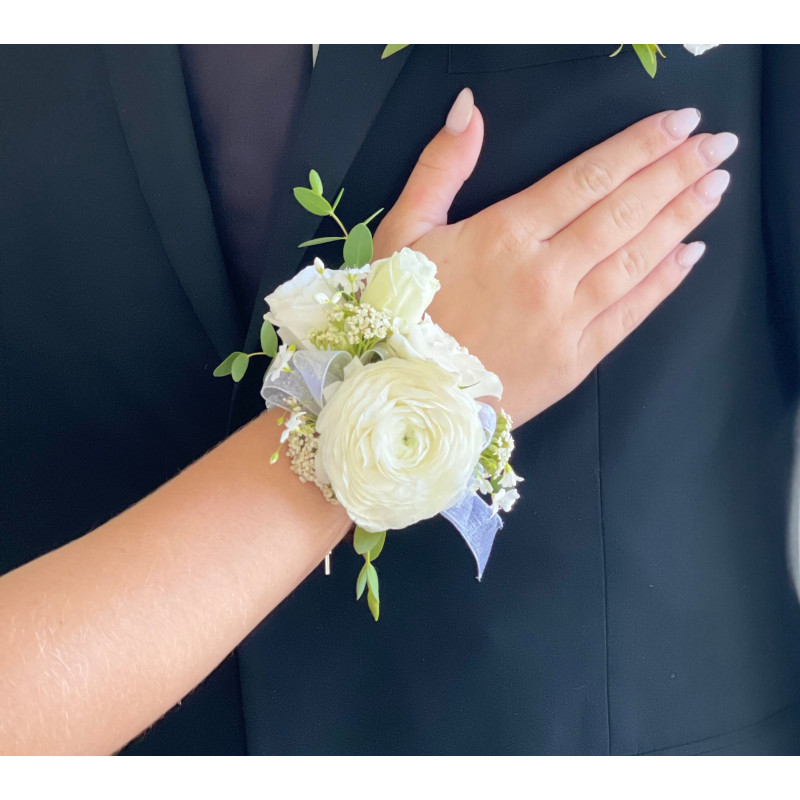 Wrist Corsage - Whites & Creams - Same Day Delivery
