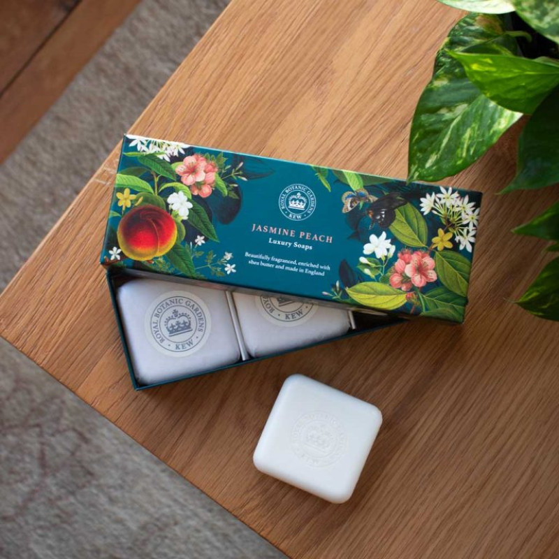 Kew Gardens Jasmine Peach Triple Soap Gift Box - Same Day Delivery