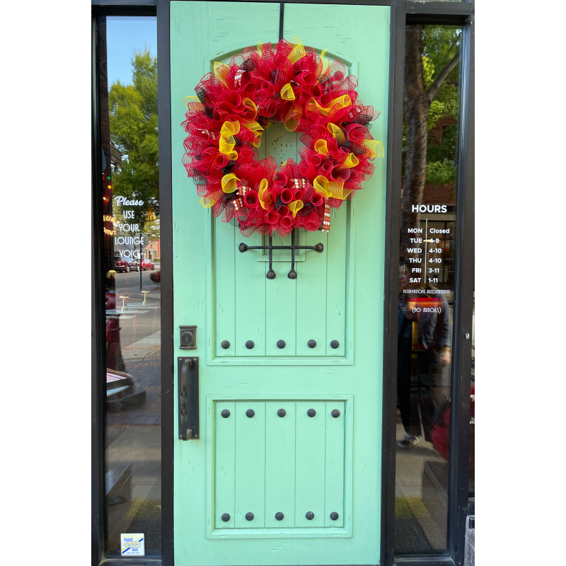 Kansas City Chiefs Inspired Door Wreath - Same Day Delivery