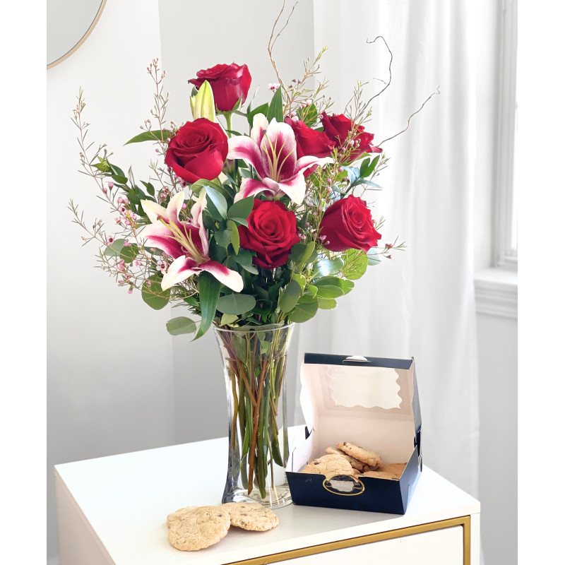 Roses & Cookies - Same Day Delivery