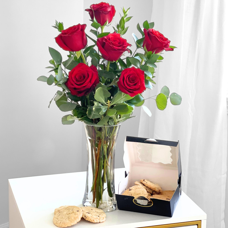 Roses & Cookies - Same Day Delivery