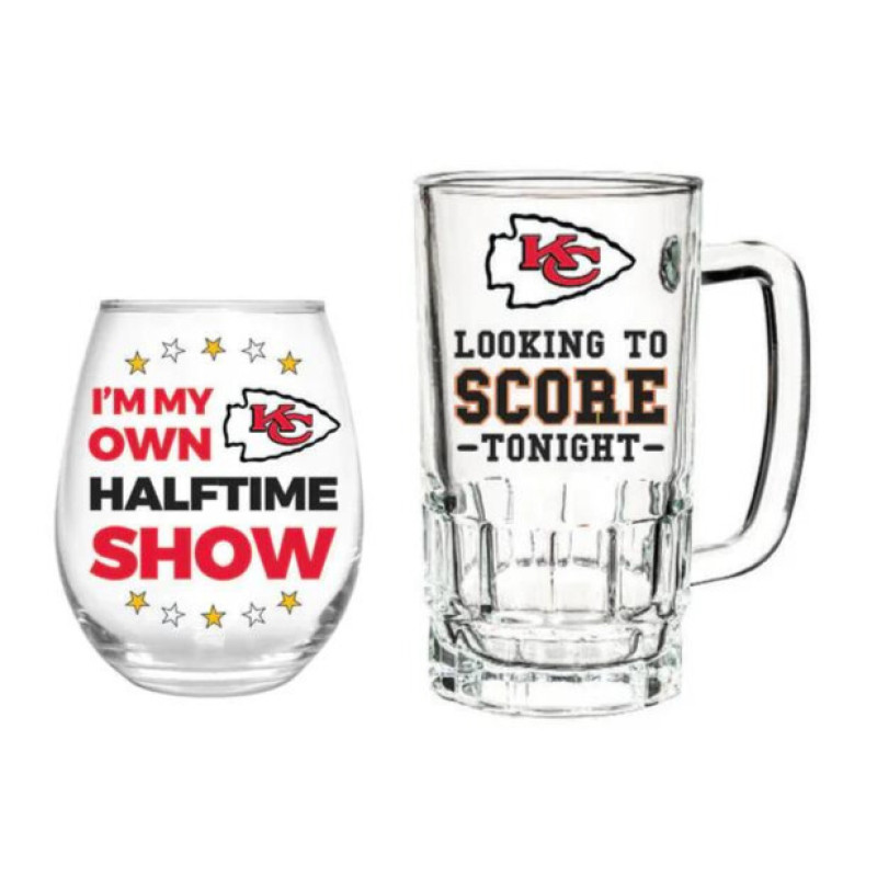 Kansas City Chiefs Stemless Wine Glass - Same Day Delivery