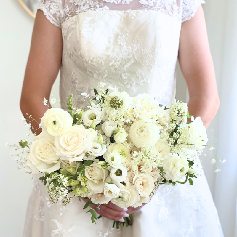 Signature Wedding Bouquet - Elegant Whites & Creams - Same Day Delivery
