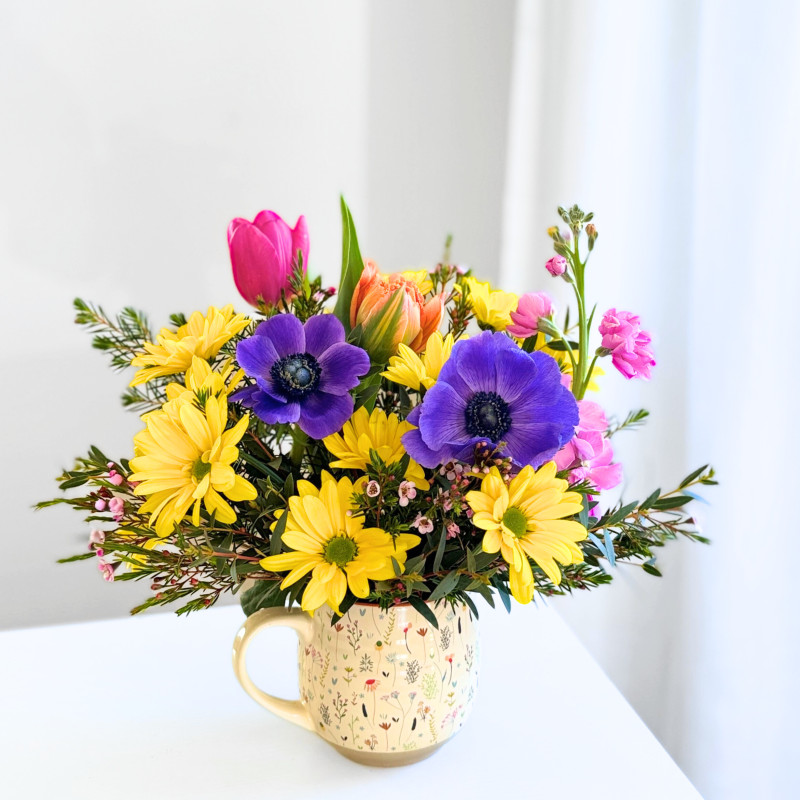 You Make The World A Better Place Coffee Mug with Flowers - Same Day Delivery
