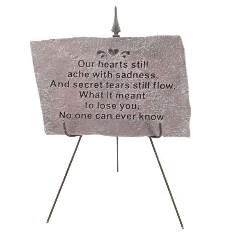 Memorial Garden Stone - Our Hearts - Same Day Delivery
