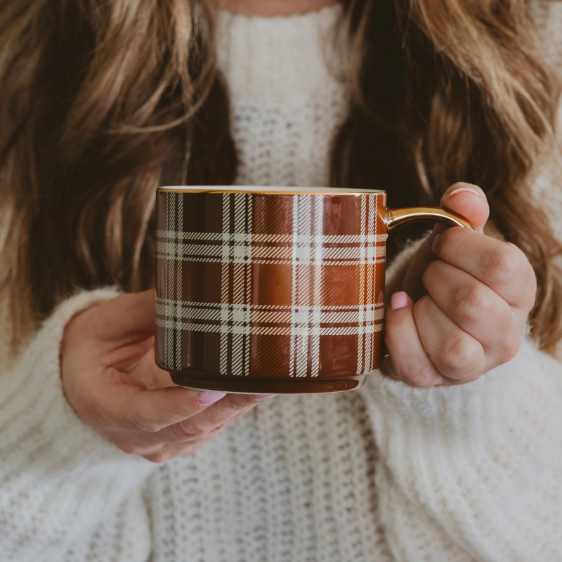 Pumpkin Spice & Everything Nice Plaid Mug - Same Day Delivery