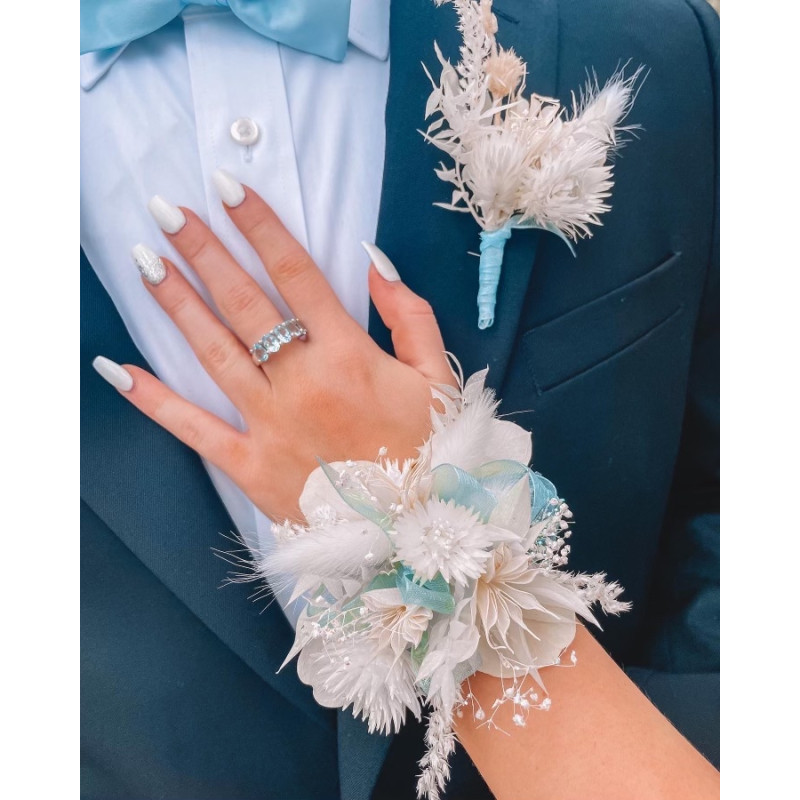 Custom Dried Corsage & Boutonniere Set - Same Day Delivery