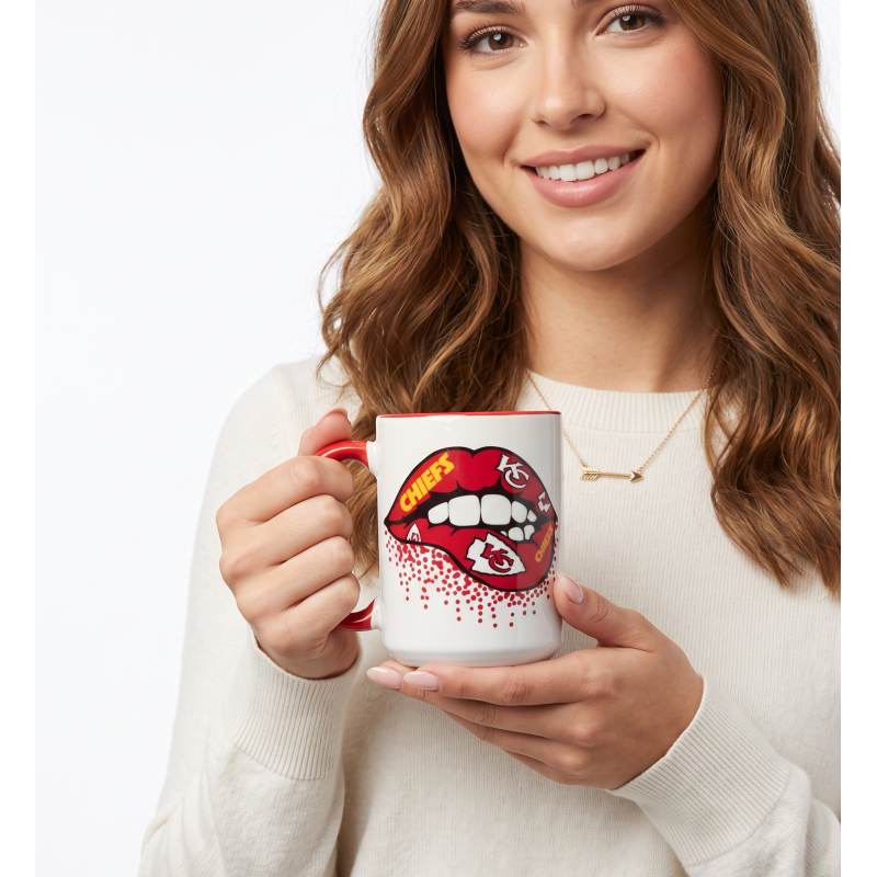 Kc Chiefs Football Lips Coffee Mug - Same Day Delivery