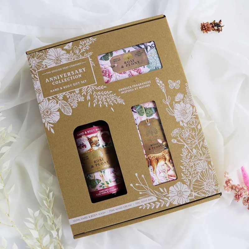 English Soap Co Hand & Body Gift Set Rose & Peony - Same Day Delivery