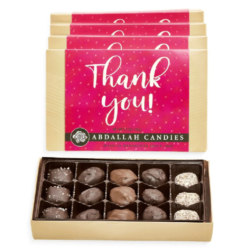 Abdallah Greeting Card Box Assorted Chocolates - Thank You- 5.5oz - Same Day Delivery