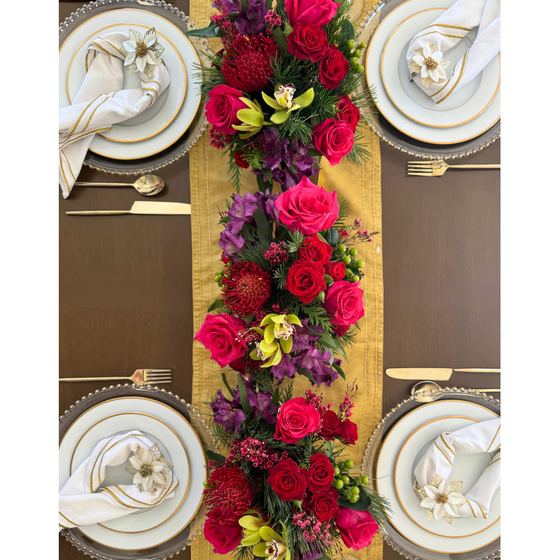 Trio of Rich Hued Centerpieces - Same Day Delivery