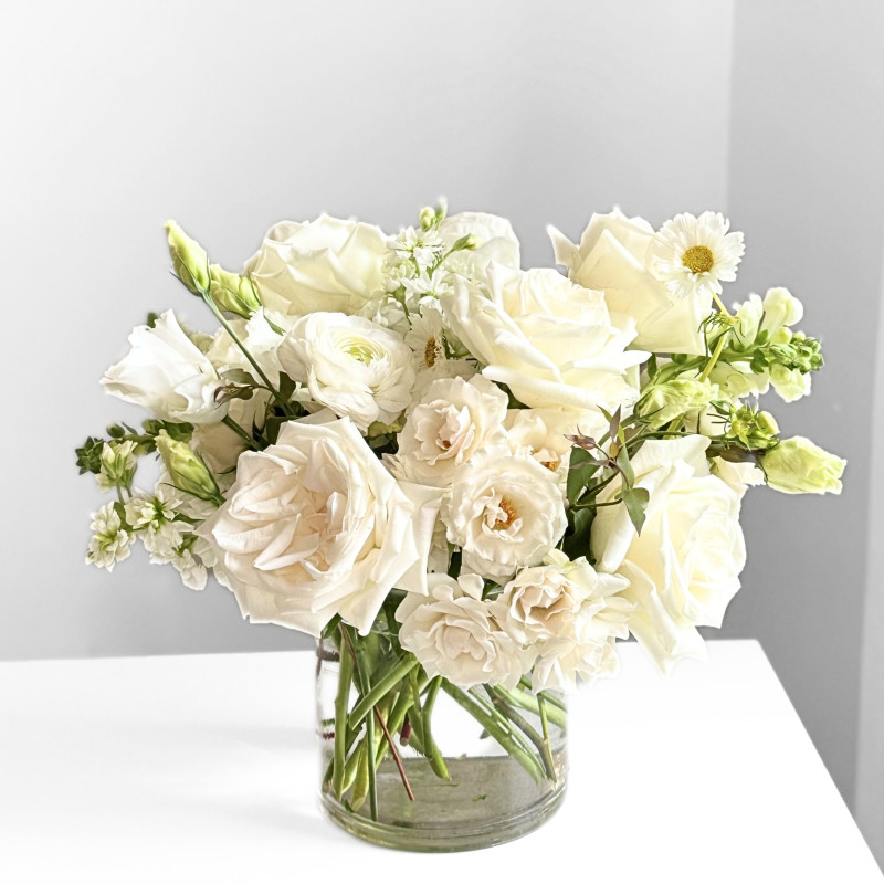 Petite Centerpiece in Elegant Whites & Creams - Same Day Delivery
