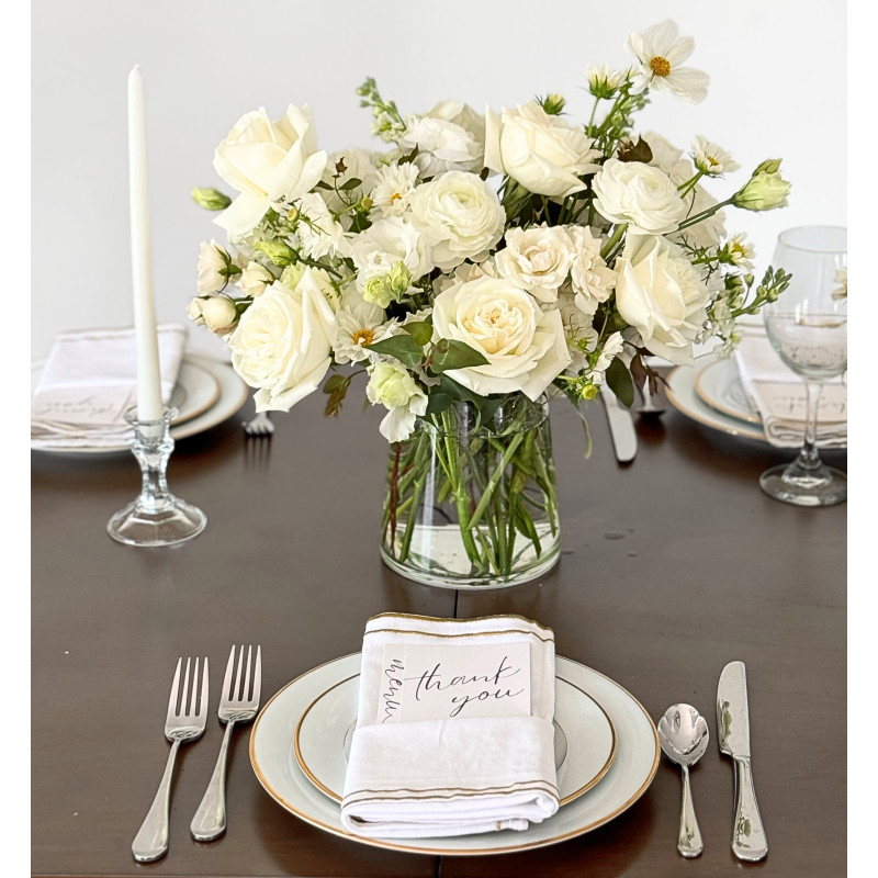 Classic Centerpiece in Elegant Whites & Creams - Same Day Delivery