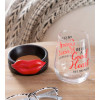 Stemless Wine Glass With Coaster Base, Good Heart, 17oz: Wine Glass & Coaster