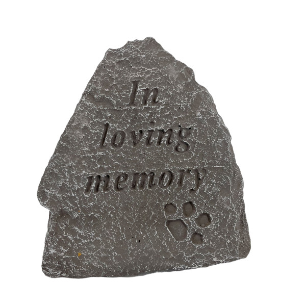 Standing Garden Stone -  In Loving Memory Paw Print